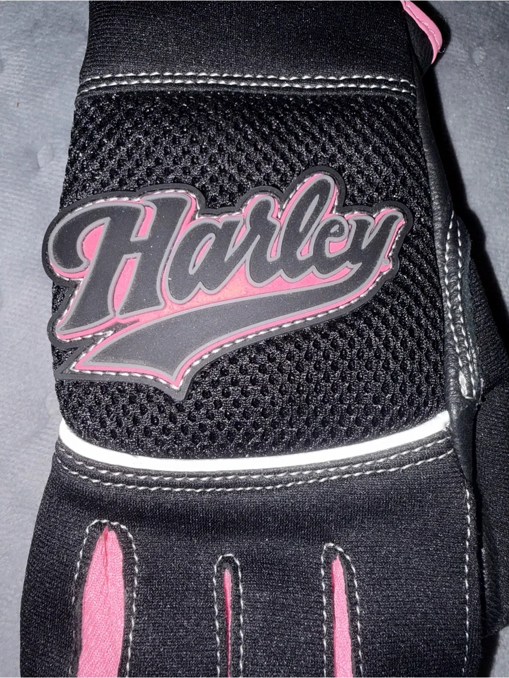 Harley-Davidson Black and Pink Women's Riding Gloves
